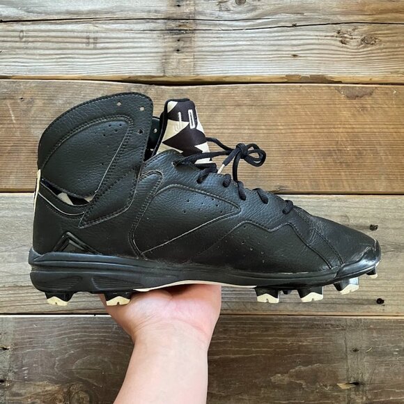 Men Nike Air Jordan 7 MCS Molded Cleats Metallic Black Baseball Cleats - Picture 4 of 8
